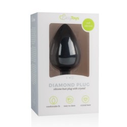 Plug Bijou Diamond Noir 8 x 4cm