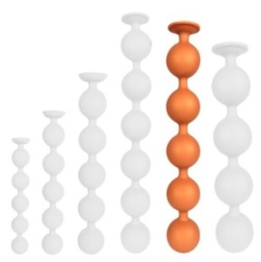 Boules anales Bulby Butt XXL 49 x 7.7 cm Orange sur fun et plaisirs - vente de sextoys pas cher