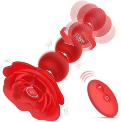 Boules Anales Rotatives Vibrantes Rosebird 15 x 3.5cm sur fun et plaisirs - vente de sextoys pas cher