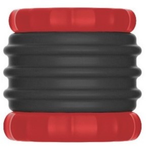 Ballstretcher Soqlo 35 mm - Hauteur 5 cm Noir-Rouge sur fun et plaisirs - vente de sextoys pas cher