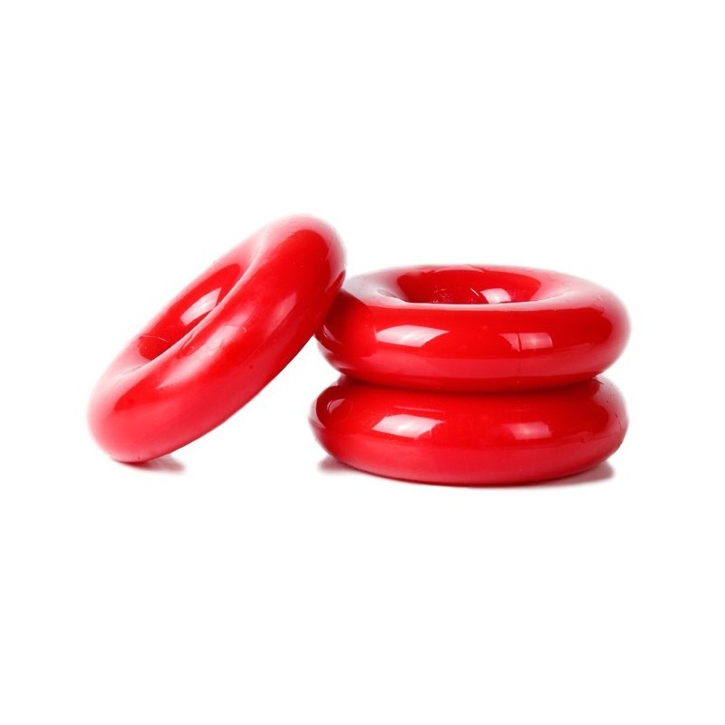 Lot de 3 cockrings Chubby Rouge