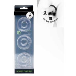 Lot de 3 cockrings Chubby Transparents