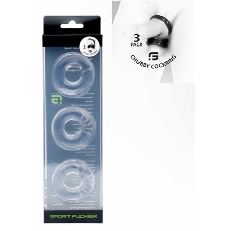 Lot de 3 cockrings Chubby Transparents