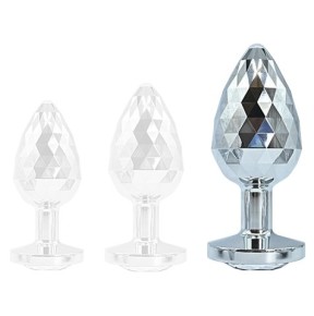 Plug Bijou IKONIK DIAMOND L 8 x 4 cm Argent sur fun et plaisirs - vente de sextoys pas cher