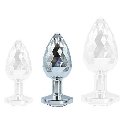 Plug Ikonik Diamond M 7 x 3.3cm Argent sur fun et plaisirs - vente de sextoys pas cher