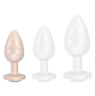 Plug Ikonik Diamond S 6 x 2.7cm Beige sur fun et plaisirs - vente de sextoys pas cher