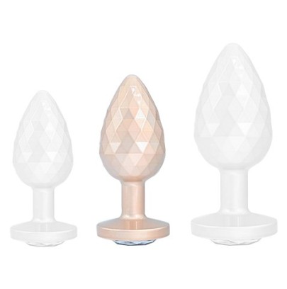 Plug Ikonik Diamond M 7 x 3.3 cm Beige sur fun et plaisirs - vente de sextoys pas cher