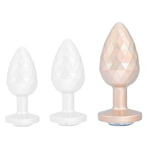 Plug Ikonik Diamond L 8 x 4 cm Beige sur fun et plaisirs - vente de sextoys pas cher