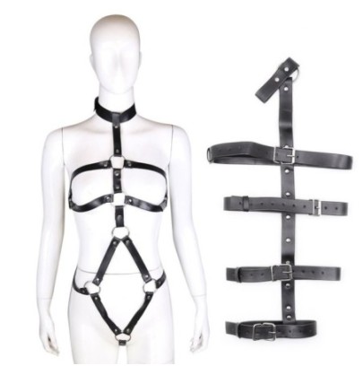 Harnais Entier avec Attaches de Bras Black Restrains sur fun et plaisirs - vente de sextoys pas cher