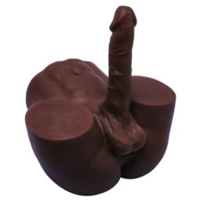 Masturbateur Fessier avec Pénis Articulé Cute Ass 17 x 4cm Marron sur fun et plaisirs - vente de sextoys pas cher