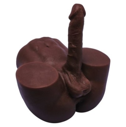 Masturbateur Fessier avec Pénis Articulé Cute Ass 17 x 4cm Marron sur fun et plaisirs - vente de sextoys pas cher