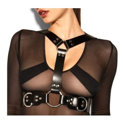 Harnais Buste Deliah Noir sur fun et plaisirs - vente de sextoys pas cher