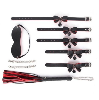 Kit Sexy Bow 5 Pièces Noir-Rouge