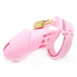 Cage de chasteté Silicone Bran 9  x 3cm Rose- Cages de Chasteté en stock sur Fun et plaisirs