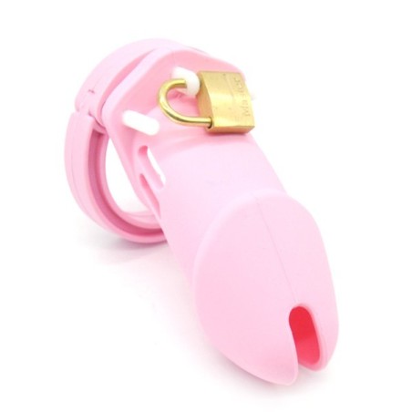 Cage de chasteté Silicone Bran 9  x 3cm Rose