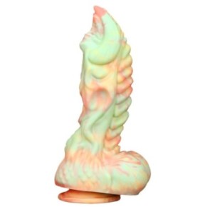 Gode Monster Rutuk 17 x 6 cm Rose-vert sur fun et plaisirs - vente de sextoys pas cher