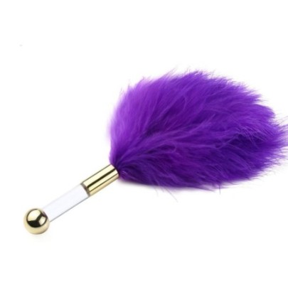 Plumeau Golden Clear 15cm Violet sur fun et plaisirs - vente de sextoys pas cher