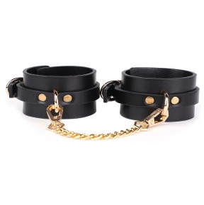 Menottes de poignets Arentha Noires sur fun et plaisirs - vente de sextoys pas cher