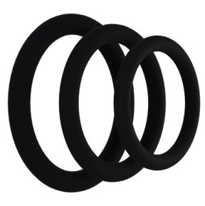Lot de 3 Cockrings Tri-Pack Gasket Noirs sur fun et plaisirs - vente de sextoys pas cher