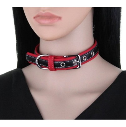 Collier Bicolore Simili Contrasted Rouge