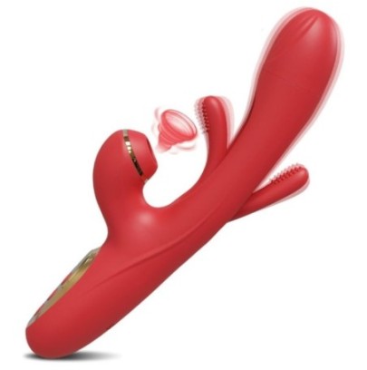 Vibro Rabbit Clitsuck 13 x 3.6cm Rouge sur fun et plaisirs - vente de sextoys pas cher
