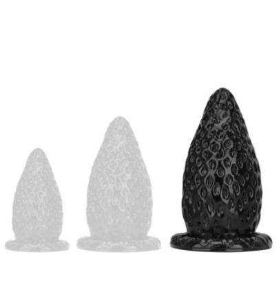 Plug Fraise L 22 x 11.5 cm Noir sur fun et plaisirs - vente de sextoys pas cher