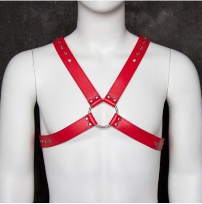 Harnais homme DeluxChest Rouge sur fun et plaisirs - vente de sextoys pas cher