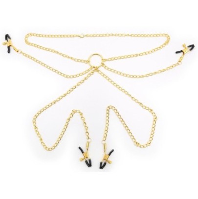 Pinces pour tétons et zones intimes Nipple Quattuor Doré sur fun et plaisirs - vente de sextoys pas cher