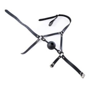 Bâillon-Boule percé Enjoy Wax 49mm Noir sur fun et plaisirs - vente de sextoys pas cher