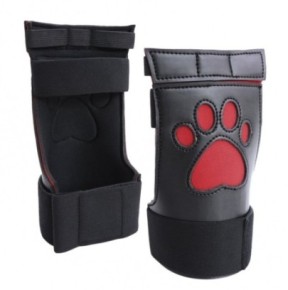 Gants Puppy Dog Paw Noir-Rouge sur fun et plaisirs - vente de sextoys pas cher