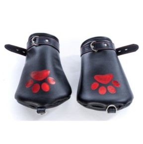 Mitaines Dog Paw Noir-Rouge sur fun et plaisirs - vente de sextoys pas cher