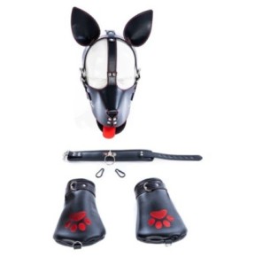 Kit Puppy 6 Pièces Noir-Rouge sur fun et plaisirs - vente de sextoys pas cher
