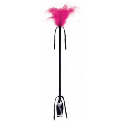 Cravache et Plumeau Secret Touch 50cm Fuchsia sur fun et plaisirs - vente de sextoys pas cher