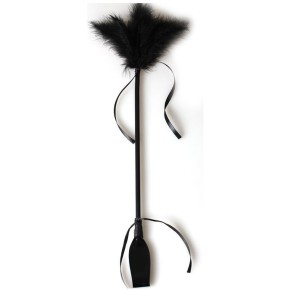 Cravache et Plumeau Secret Touch 50cm Noir sur fun et plaisirs - vente de sextoys pas cher