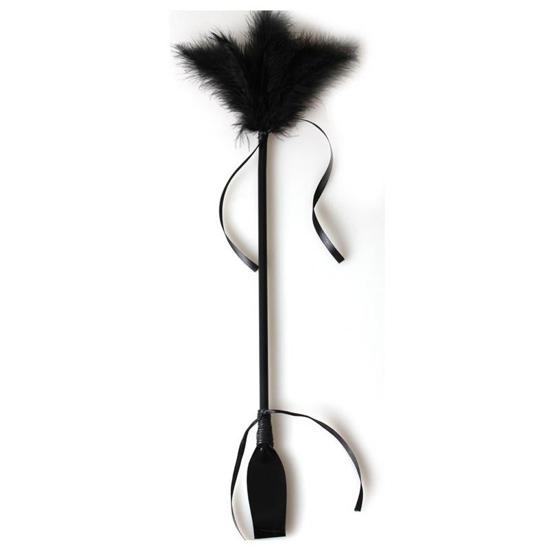 Cravache et Plumeau Secret Touch 50cm Noir