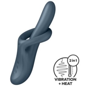 Vibro Rabbit Heat Flex 4 Gris sur fun et plaisirs - vente de sextoys pas cher