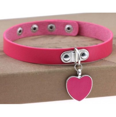 Ras de cou Punk Heart Rose sur fun et plaisirs - vente de sextoys pas cher