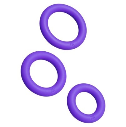 Lot de 3 Cockrings Remix Trio Violet sur fun et plaisirs - vente de sextoys pas cher