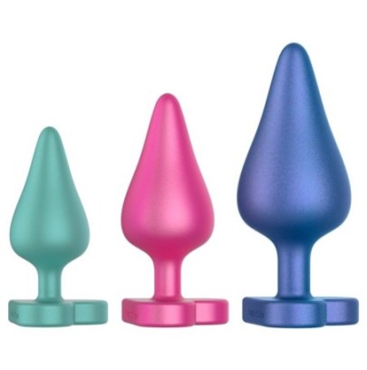 Kit de 3 Plugs en silicone Luster sur fun et plaisirs - vente de sextoys pas cher