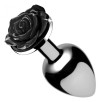 Plug Bijou avec Rose noire - 6.5 x 2.7 cm SMALL