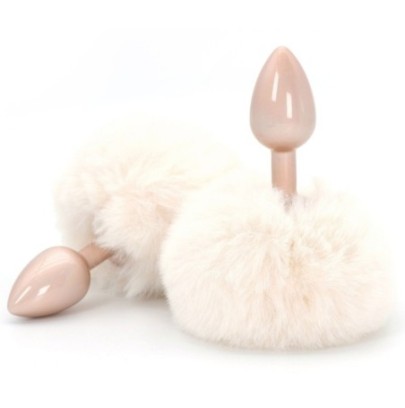 Plug Queue de Lapin Enchanting Bunnytail 5 x 2.8cm Blanc sur fun et plaisirs - vente de sextoys pas cher