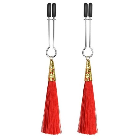 Pinces à tétons Glamour  rouges- Pinces à Seins en stock sur Fun et plaisirs