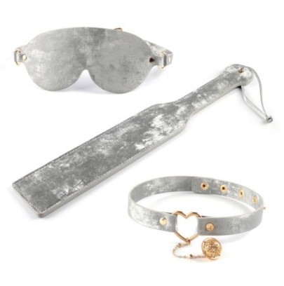 Coffret Sm Velvet 3 Pièces Gris sur fun et plaisirs - vente de sextoys pas cher