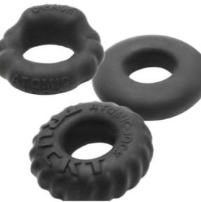 Lot de 3 Cockrings Bonemaker Night Edition Noirs sur fun et plaisirs - vente de sextoys pas cher