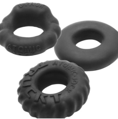 Lot de 3 Cockrings Bonemaker Night Edition Noirs sur fun et plaisirs - vente de sextoys pas cher