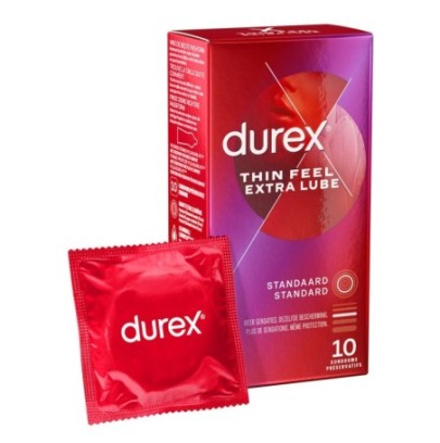 Préservatifs Durex Thin Feel Extra Lube x10 sur fun et plaisirs - vente de sextoys pas cher