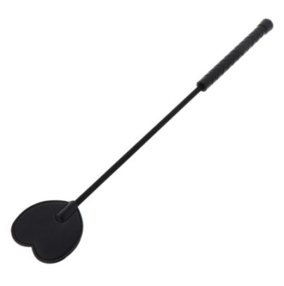 Cravache Black Heart 44cm Noir sur fun et plaisirs - vente de sextoys pas cher
