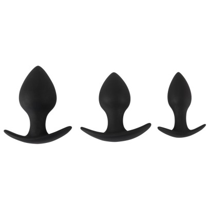 Lot de 3 plugs lestés Trainer Weight Noirs sur fun et plaisirs - vente de sextoys pas cher