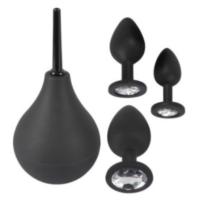 Kit 3 Plugs Bijou Velvet Jewel Noir sur fun et plaisirs - vente de sextoys pas cher