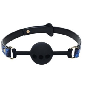 Bâillon-Boule Florence 41mm Bleu sur fun et plaisirs - vente de sextoys pas cher